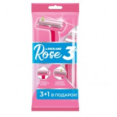 DOCKLAND Rose одноразовая бритва с полоской 3 лезвия пластик.ручка жен. (4 шт. уп)